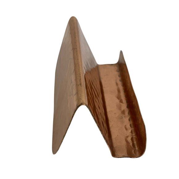 Hammered Copper Business Card Holders - Set Of 2 - Home Office Desk Accessory - Picture 4 of 11